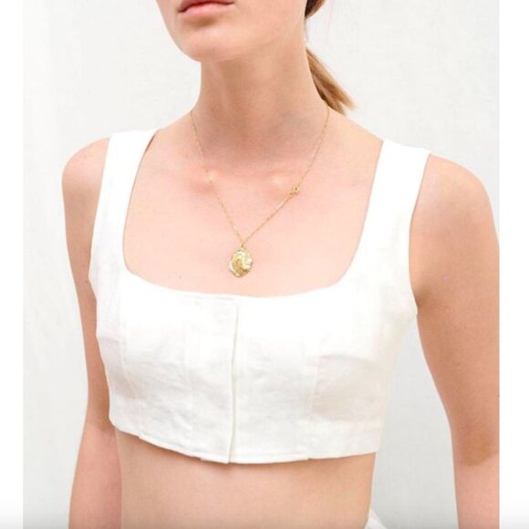 NEW LE KASHA jirja linen crop top bralette in Cream/Off White - Picture 5 of 16